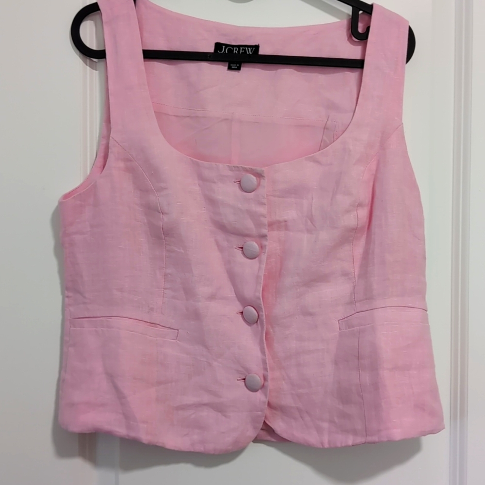 J.Crew linen pink vest size 6